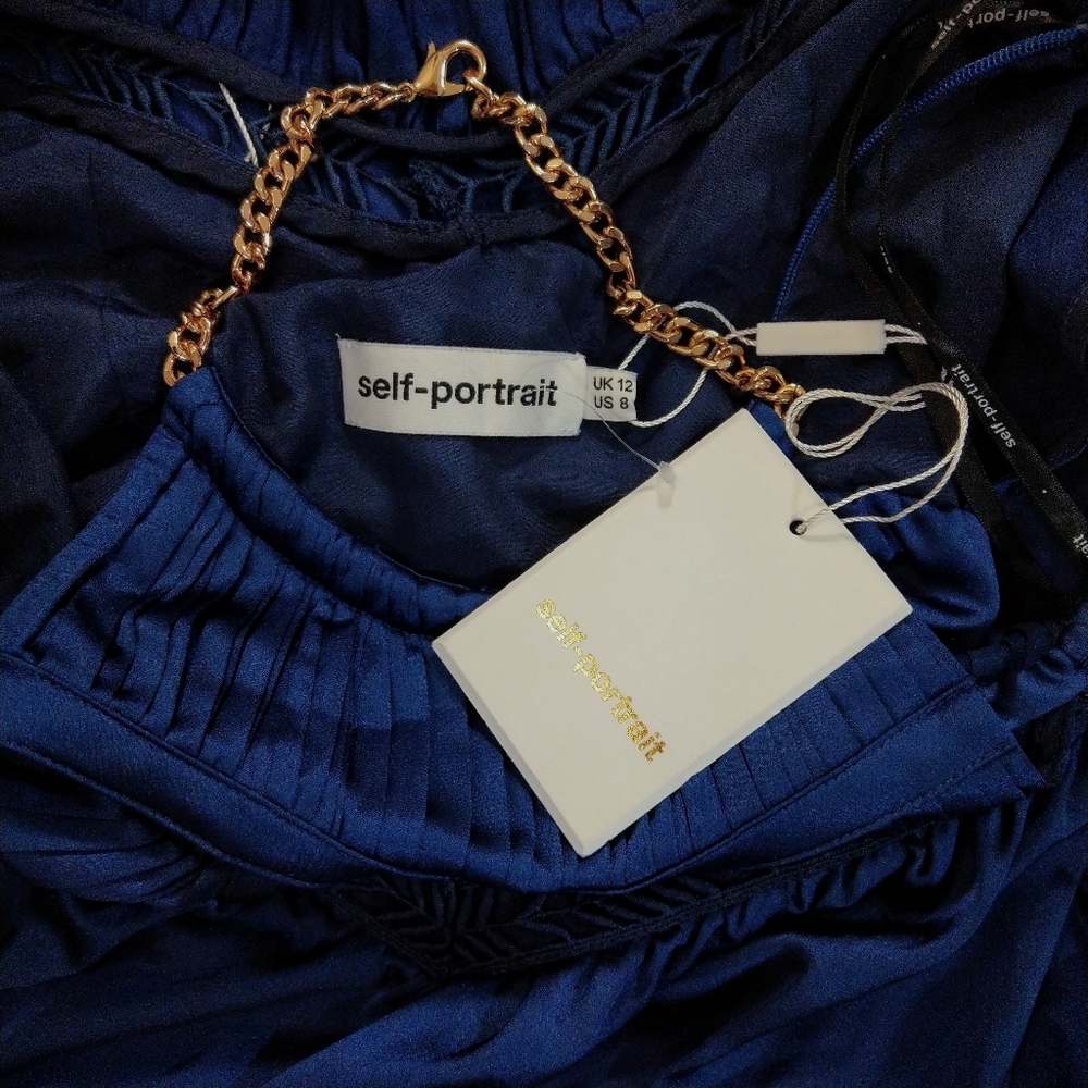 🍒NWT🍒 SELF PORTRAIT SATIN MINI DRESS - Picture 12 of 12